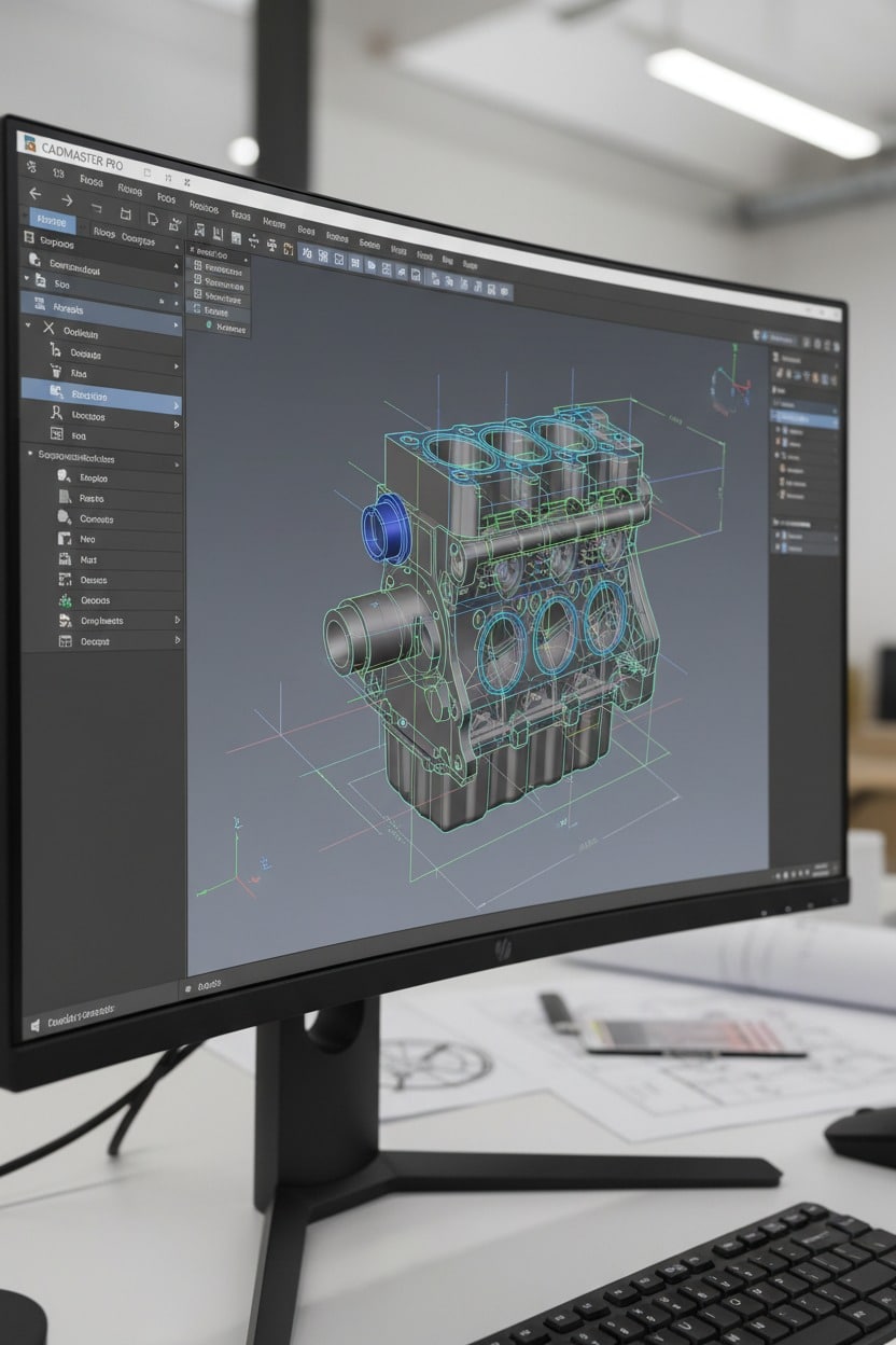 una pantalla de ordenador con un programa de cad abierto